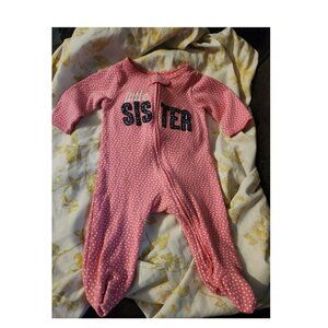 Carter's Pink Polka Dot 'Little Sister' onsie